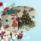 All I Want For Christmas Is You, MCM Kitschy Modern Couple Party Platter Gift - Mid Century Modern Gal