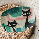 Mid Century Modern Party Platter With Atomic Cats, Starbursts, Geometric, Green, Pink Retro Outdoor Grilling Platter - Mid Century Modern Gal