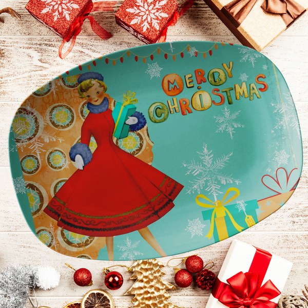 Mid Century Modern 50s Vintage Inspired Christmas Party Platter