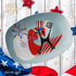 4th Of July BBQ Platter, Patriotic Atomic Kittie, Mid Mod Party Platter - Mid Century Modern Gal