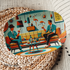 LGBTQ Gift Platter, Male Mod Dapper Men, Bourbon Drinker, MCM Party Platter - Mid Century Modern Gal