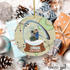 Mid Century Modern Designed Snow Globe, Kitschy Christmas Cermaic Ornament - Mid Century Modern Gal