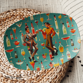 Atomic 50s Cocktails, Male Couple, LGBTQ Unique Gifts Party Platter - Mid Century Modern Gal