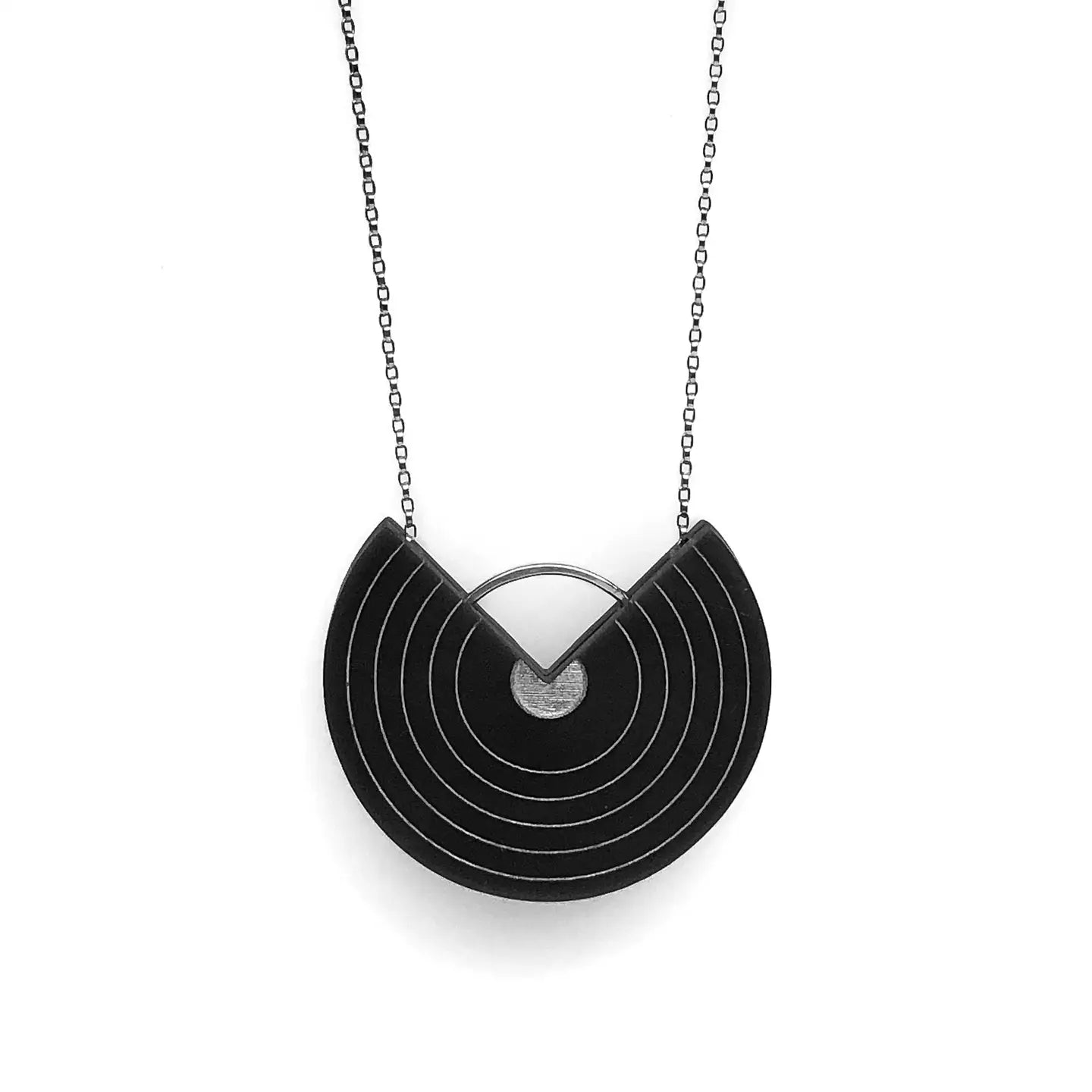 Erika Necklace · Geo Circles · Modern Shape · Mid Century Modern - Black - Mid Century Modern Gal