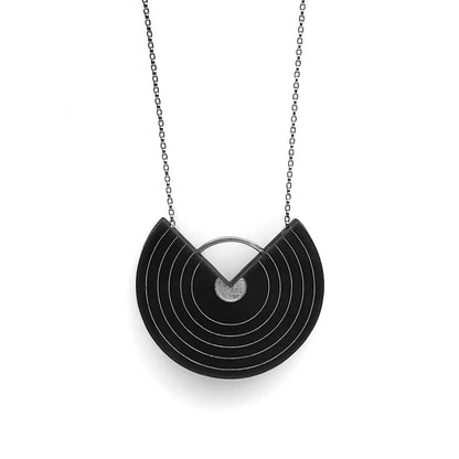 Erika Necklace · Geo Circles · Modern Shape · Mid Century Modern - Black - Mid Century Modern Gal