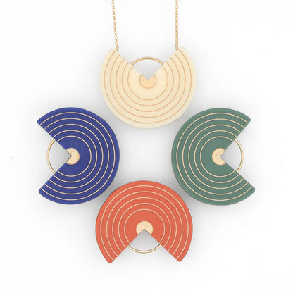 Erika Necklace · Geo Circles · Modern · Mid Century Modern - Green - Mid Century Modern Gal