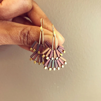 Fan Earrings - Desert Red - Mid Century Modern Gal
