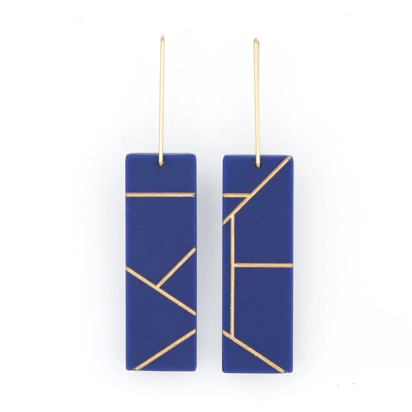 Freja Geometric Rectangle Earrings · Midcentury Modern Style - Cobalt - Mid Century Modern Gal