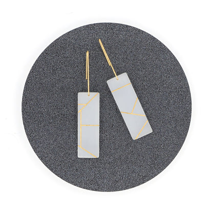 Freja Geometric Rectangle Earrings · Midcentury Modern Style - Frost - Mid Century Modern Gal