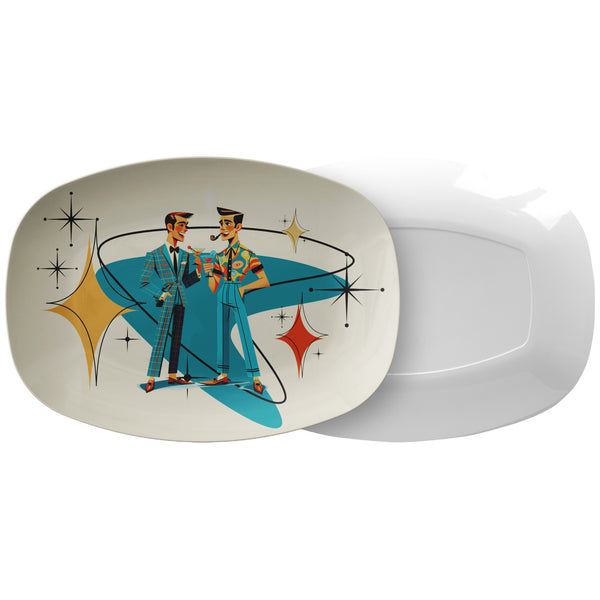 GAY MALE COUPLE SPECIAL GIFT, PRIDE MONTH, MID CENTURY MODERN Party Platter