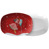 Holiday Kitschy Christmas Platter, Mid Century Modern Retro Vintage Red Christmas Table Setting - Mid Century Modern Gal