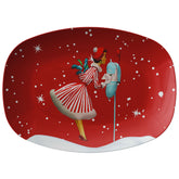 Holiday Kitschy Christmas Platter, Mid Century Modern Retro Vintage Red Christmas Table Setting - Mid Century Modern Gal