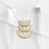 Retro Mid Century Modern Bowls Stacked Necklace | Cathrineholm Lotus Pattern - Gold - Mid Century Modern Gal