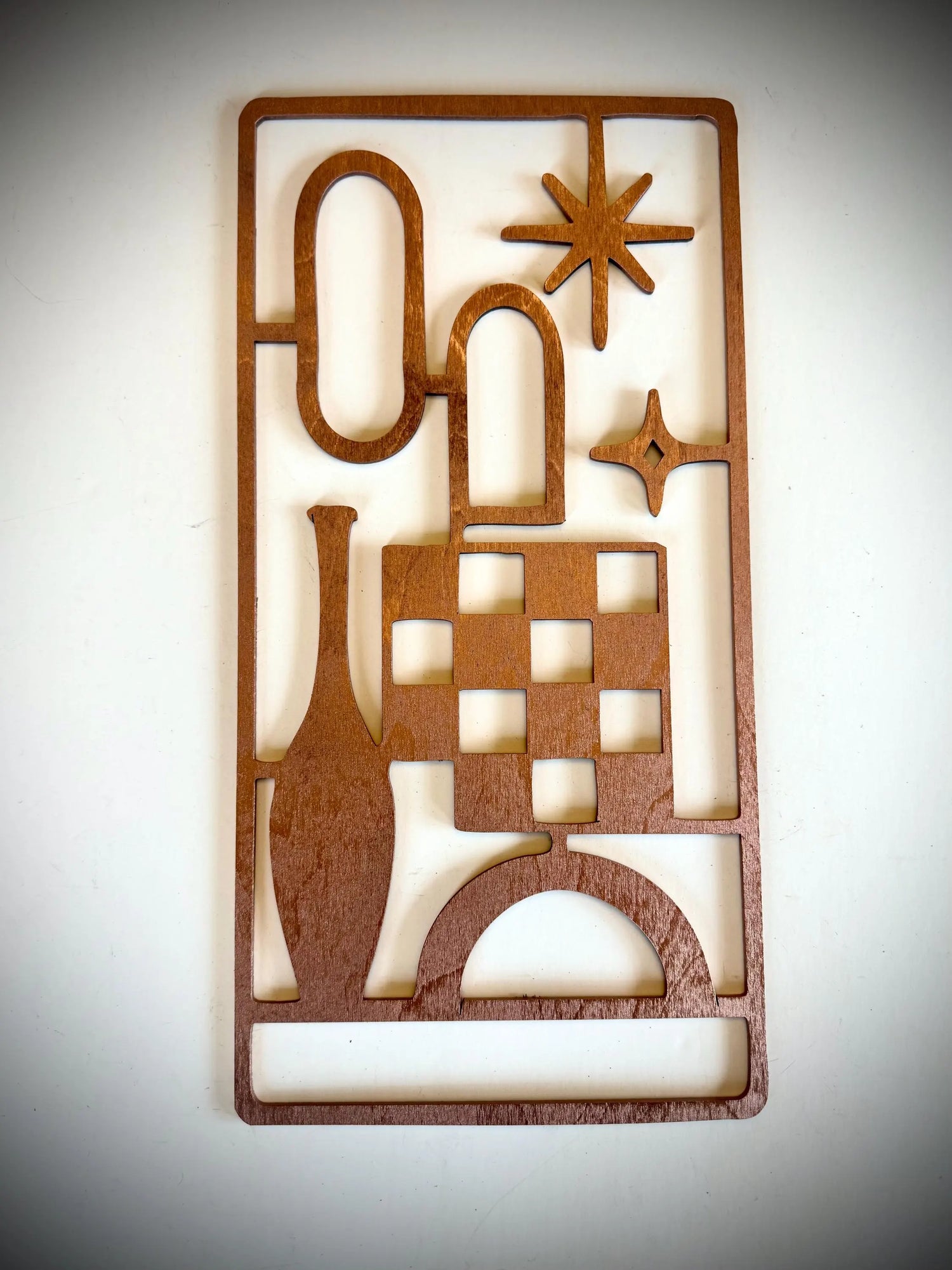 Mid Century Modern Boho Still Life 3-Panel Wood Wall Art, Set L