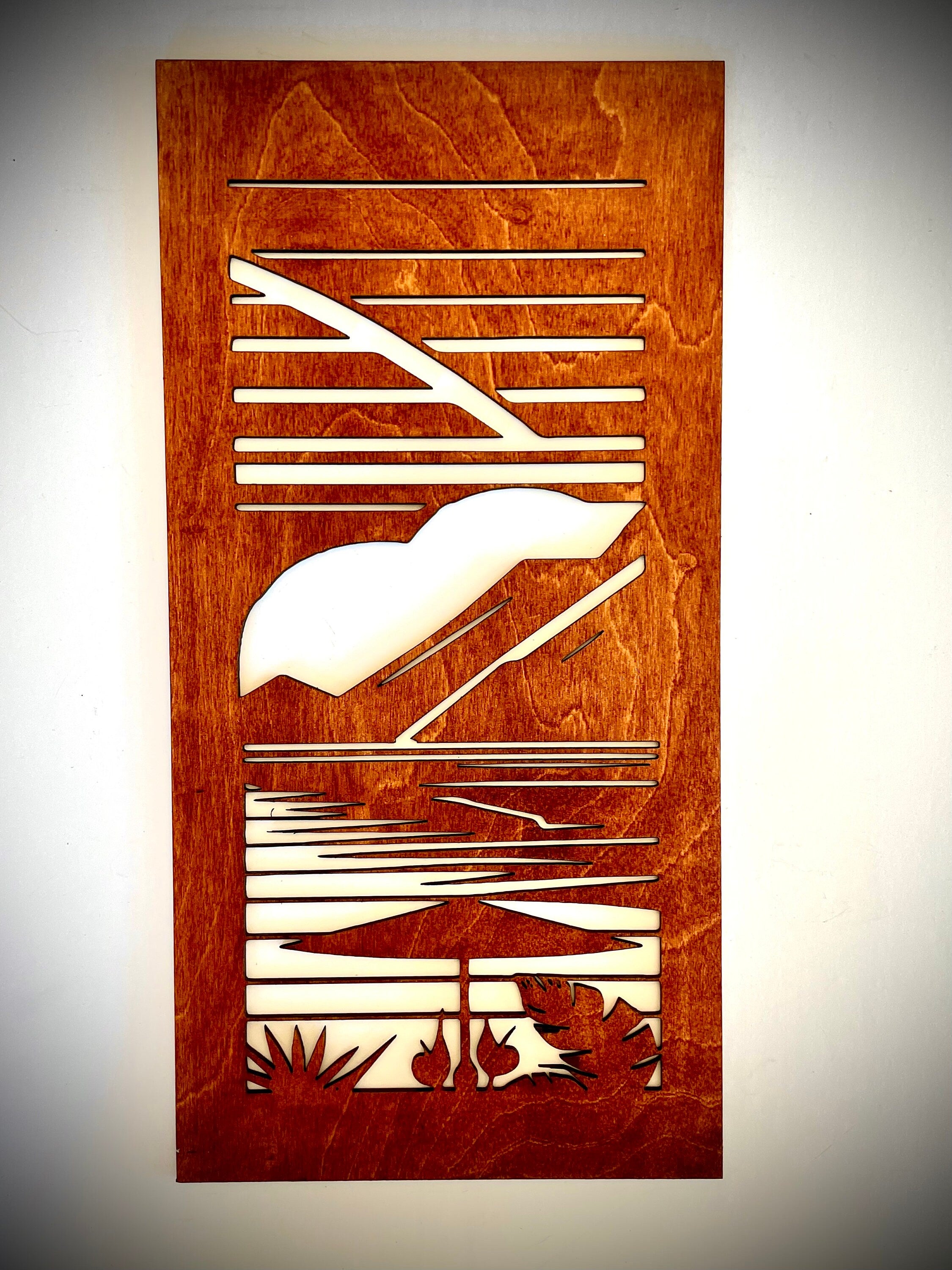 Mid Century Modern Boho Waterfront 3-Panel Wood Wall Art, Set F
