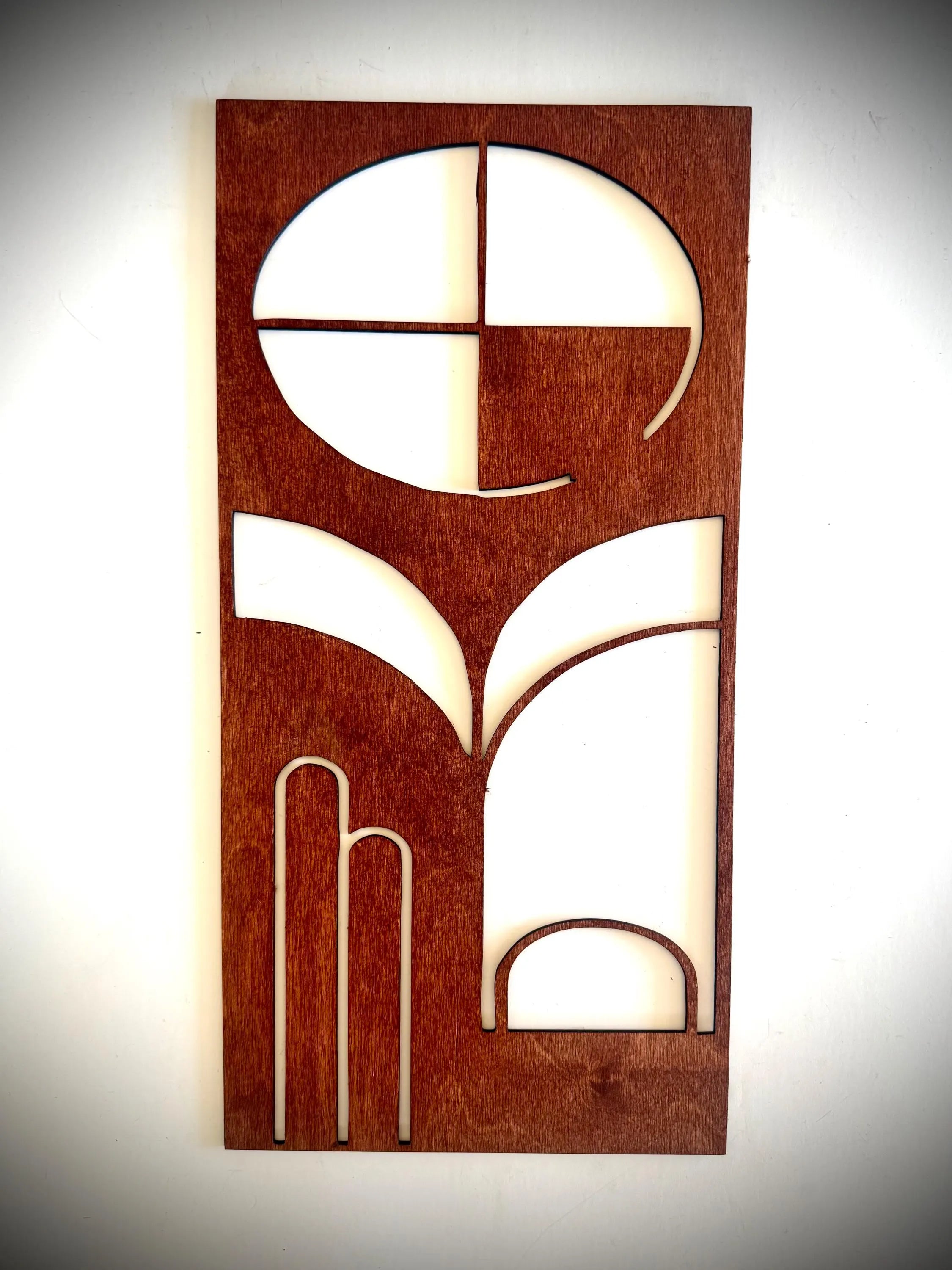 Mid Century Modern Floral Landscape 3-Panel Wood Wall Art, Set I