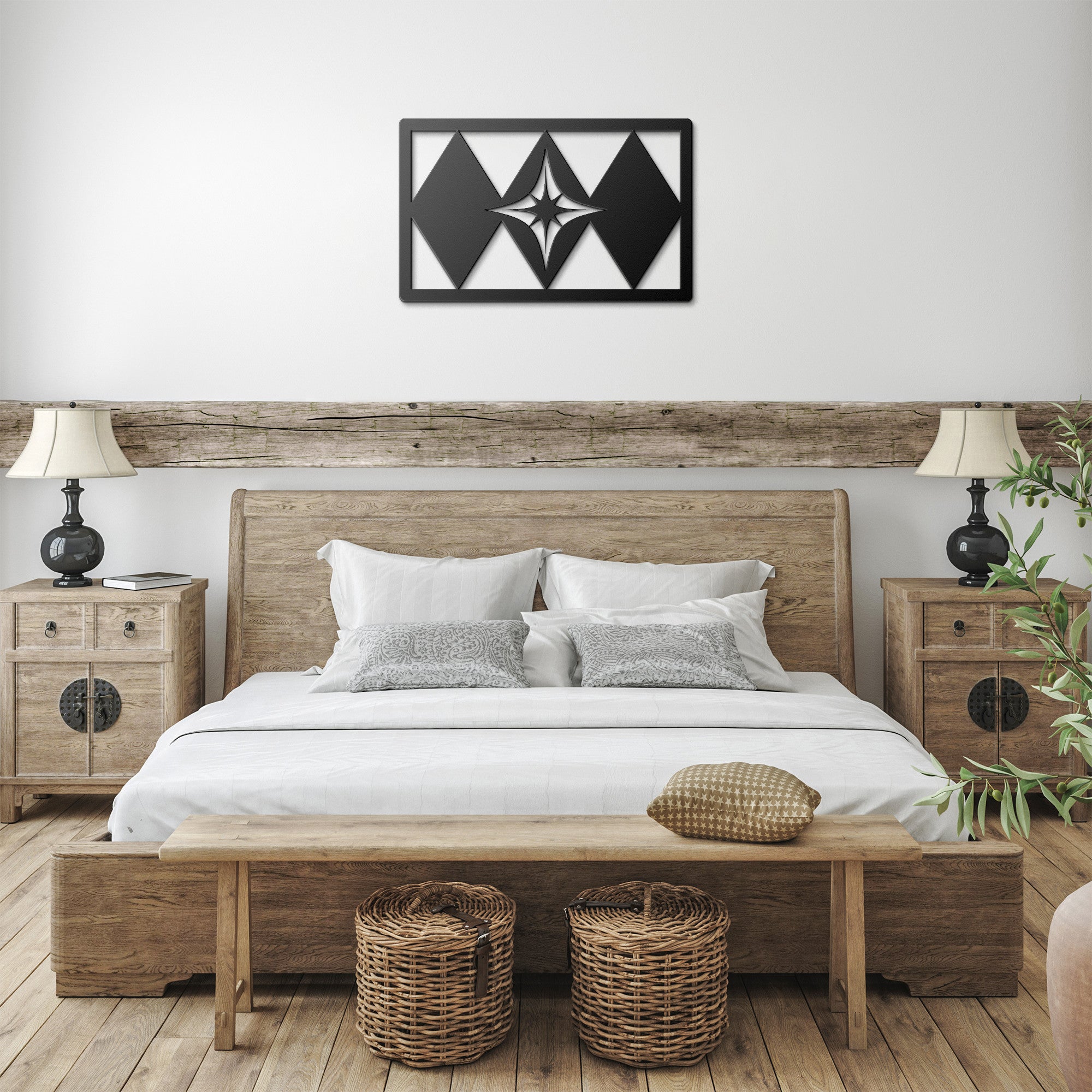 Mid Century Modern Starbust Metal Wall Art, Shadow Box Wall Art - Mid Century Modern Gal