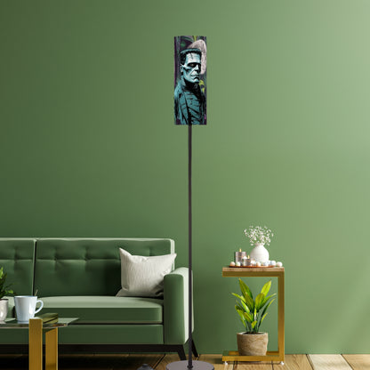 Retro Frankenstein Gothic Spooky Harvest Moon Purple Green Mid Century Modern Floor Lamp - Mid Century Modern Gal