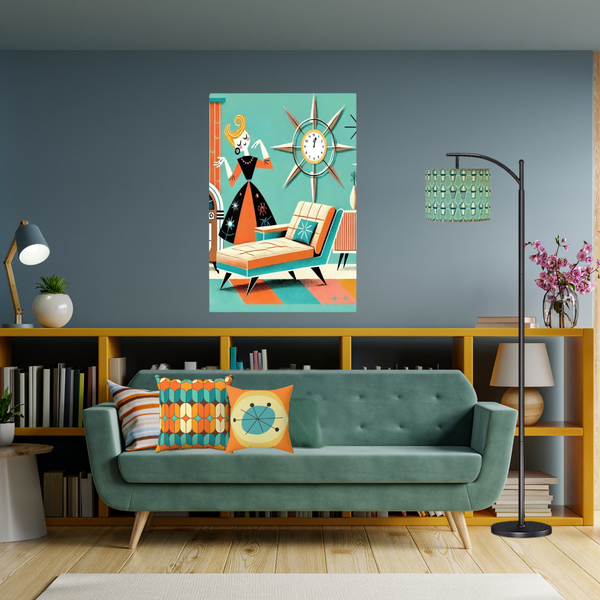 Mid Century Modern Gal Kitschy MCM Fun Quirky Retro Wall Art