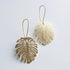 Monstera Deliciosa Leaf Mid Century Modern Palm Springs Earrings - Gold - Mid Century Modern Gal