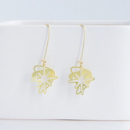 Retro Mid Century Modern Starburst Earrings - Gold - Mid Century Modern Gal
