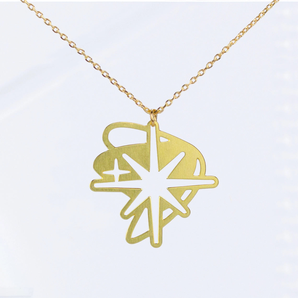 Retro Mid Century Modern Starburst Necklace - Gold - Mid Century Modern Gal