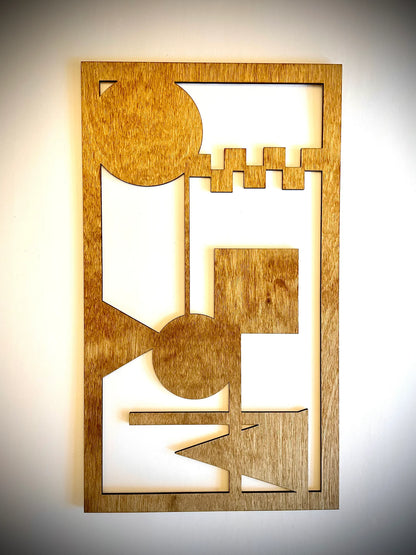 Shapeism Boho Modern Geometry 3-Panel Wood Wall Art