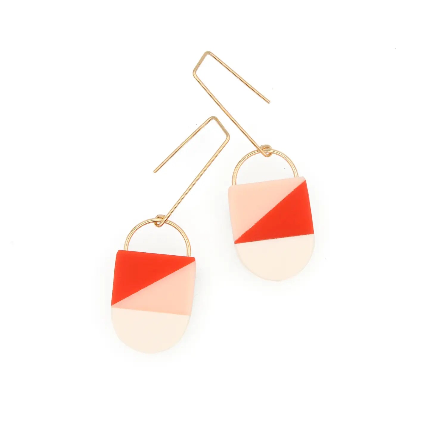 Siri Earrings · Modern Geometric Color-Block · Mid Mod - Poppy - Mid Century Modern Gal
