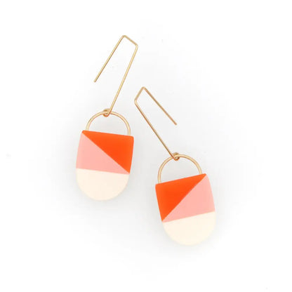 Siri Earrings · Modern Geometric Color-Block · Mid Mod - Poppy - Mid Century Modern Gal