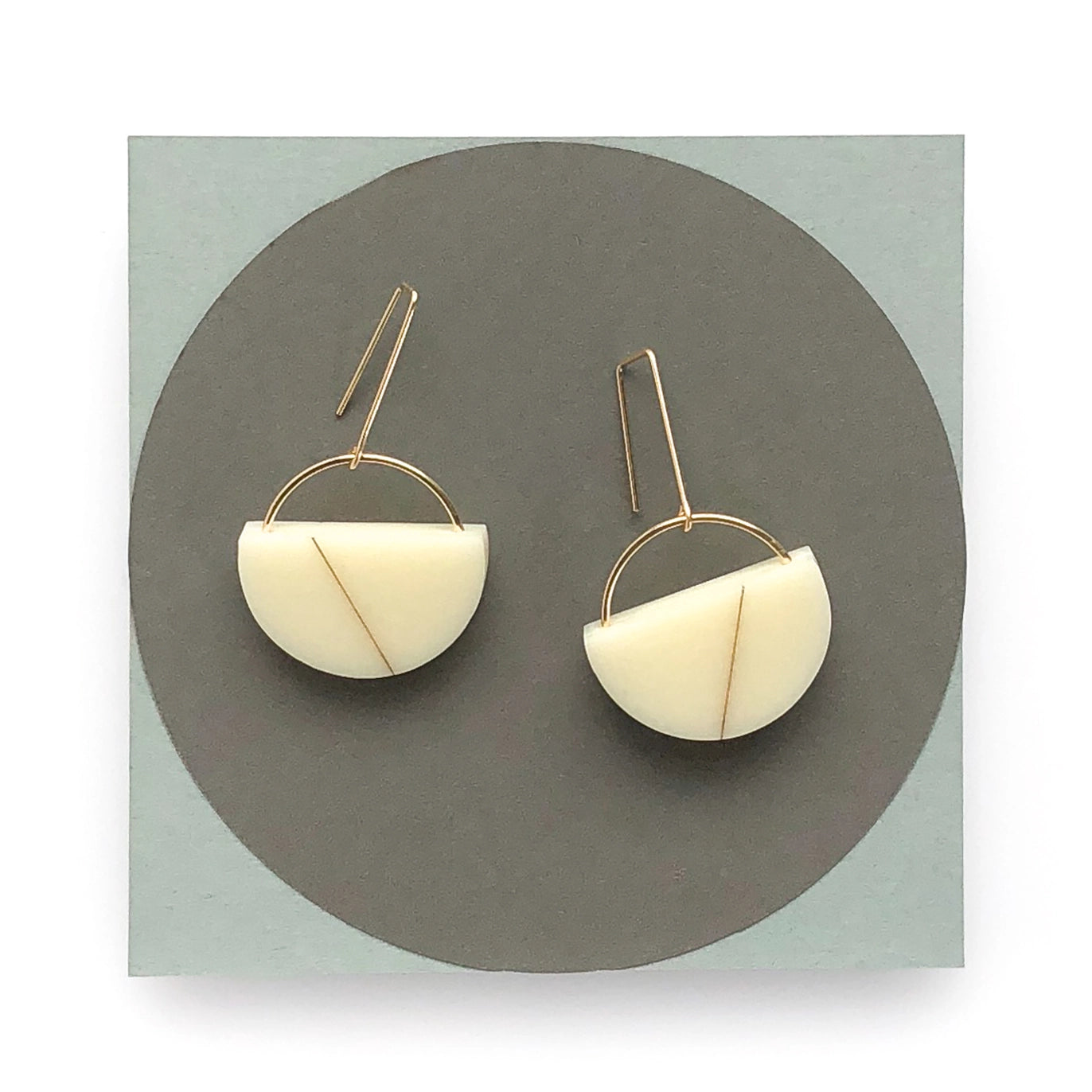 Sofie Earrings · Minimal · Semicircle Shape · Modern · MCM - Cream - Mid Century Modern Gal