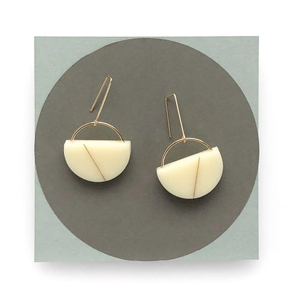 Sofie Earrings · Minimal · Semicircle Shape · Modern · MCM - Cream - Mid Century Modern Gal