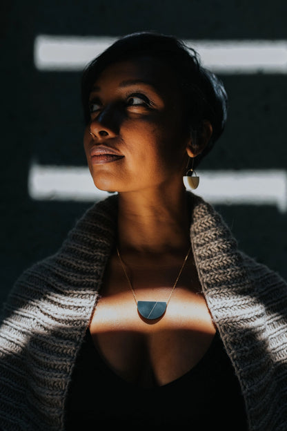 Sofie Necklace · Minimalist Semicircle · Modern · MCM - Cream - Mid Century Modern Gal