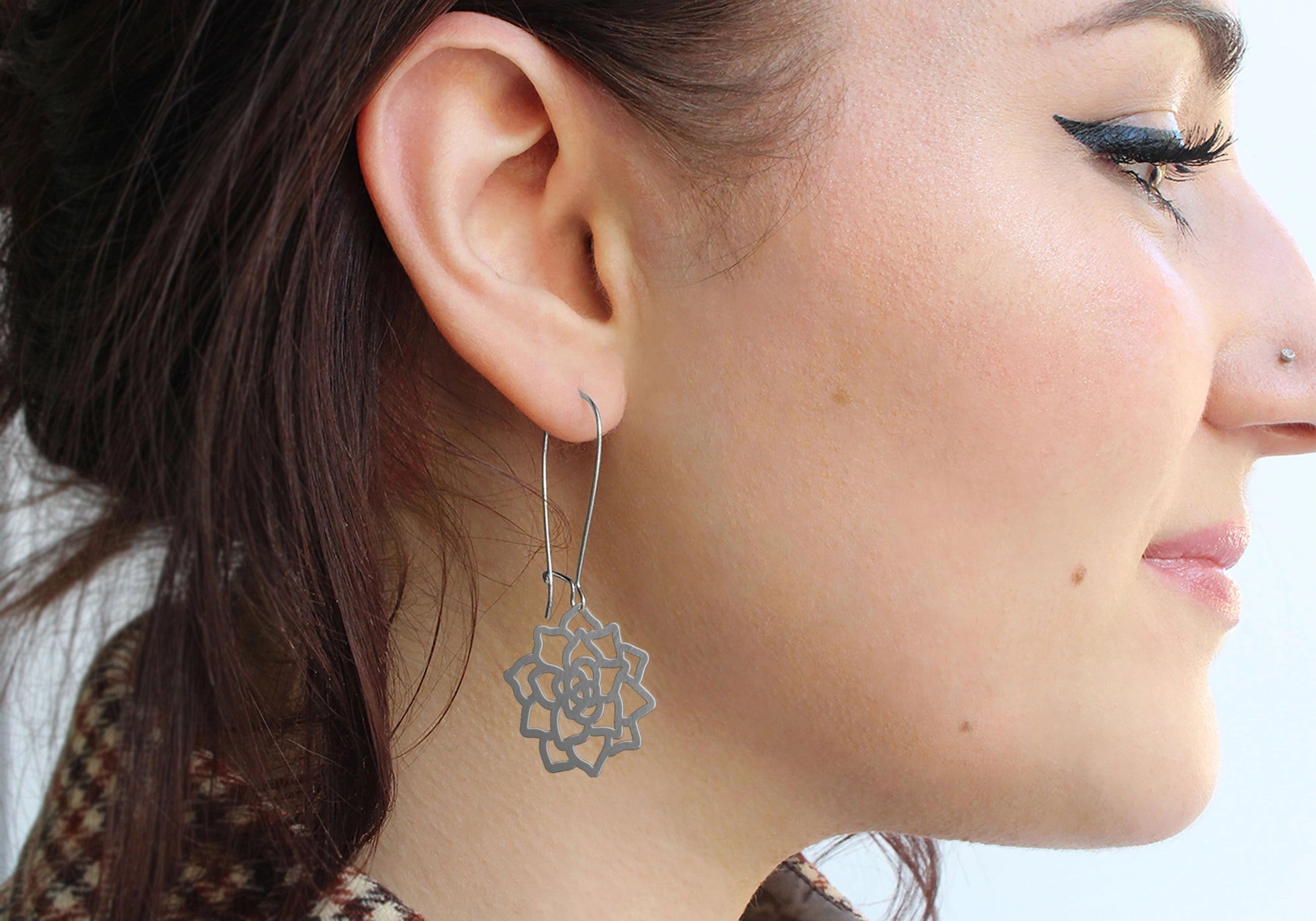Succulent Mid Century Modern Palm Springs Earrings - Gold - Mid Century Modern Gal
