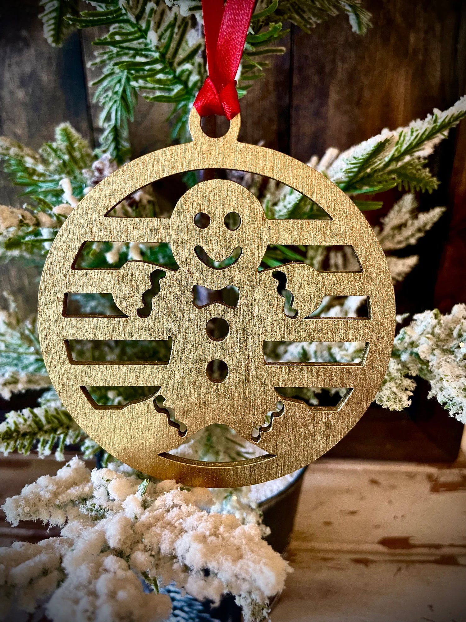 Symbols of Christmas - Art Deco Gingerbread Man Ornament - 
