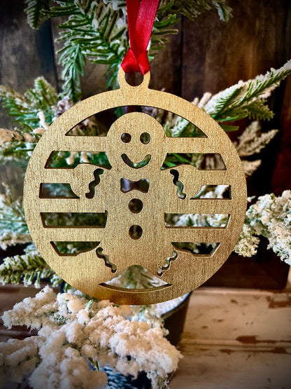 Symbols of Christmas - Art Deco Gingerbread Man Ornament - 