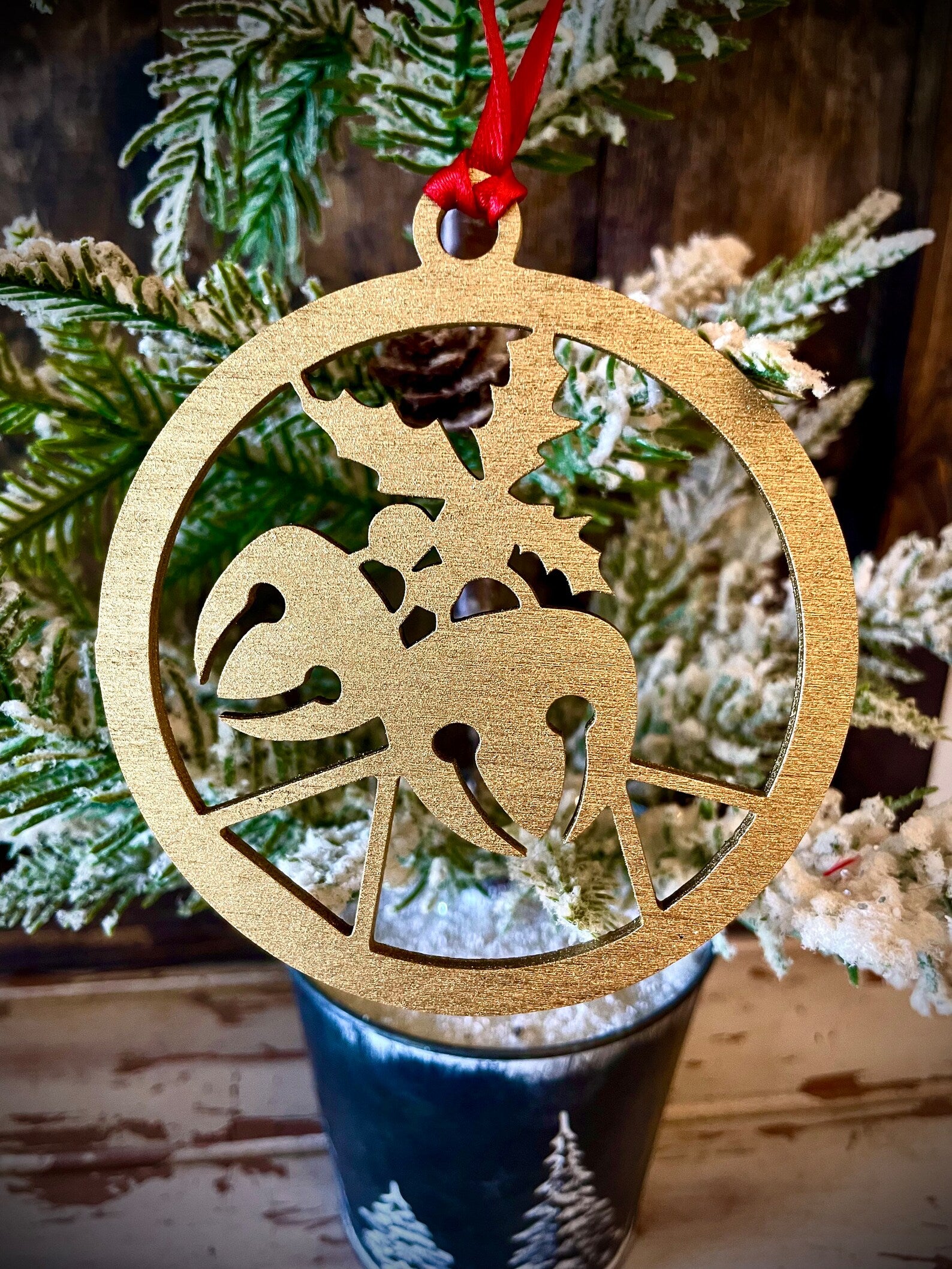 Symbols of Christmas - Art Deco Jingle Bell Ornament - 