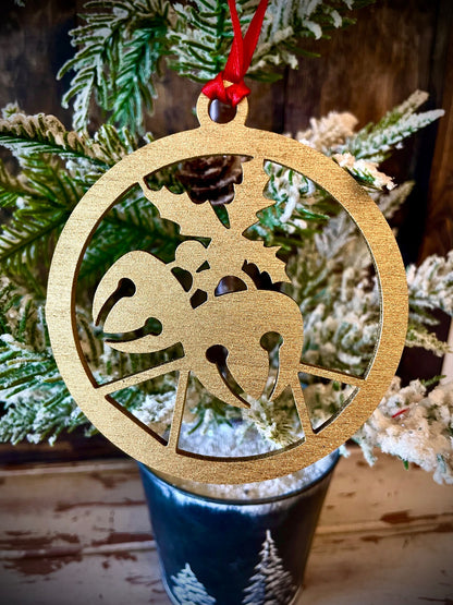 Symbols of Christmas - Art Deco Jingle Bell Ornament - 
