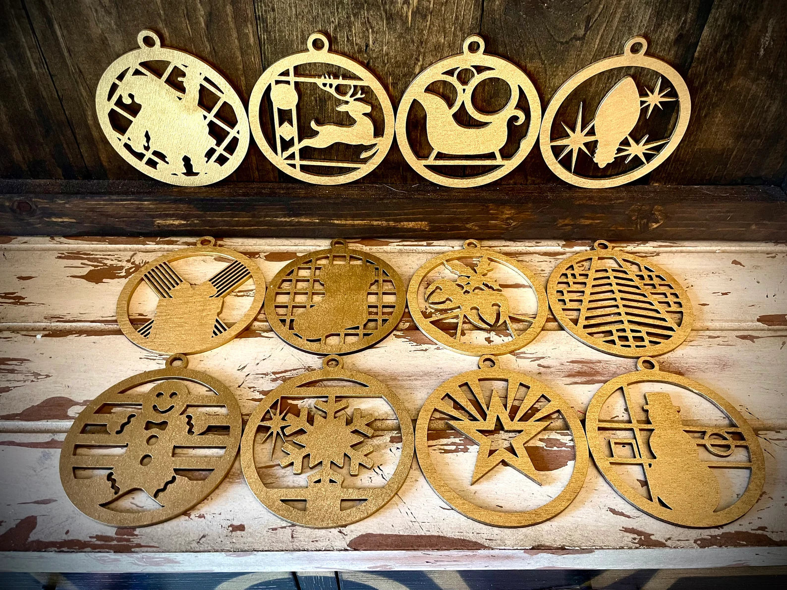Symbols of Christmas - Art Deco Ornaments - Set of 12