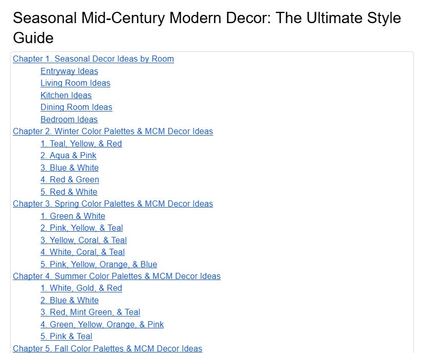 Seasonal Mid Century Modern Decor - The Ultimate Style Guide - eBook - Mid Century Modern Gal