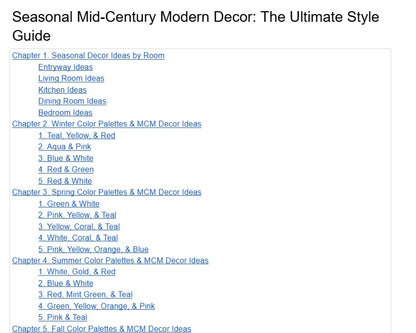 Seasonal Mid Century Modern Decor - The Ultimate Style Guide - eBook - Mid Century Modern Gal