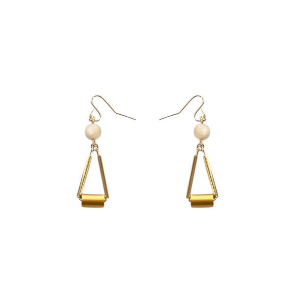 Aluminum and Resin Tube Dangle Earrings - Saffron - Mid Century Modern Gal