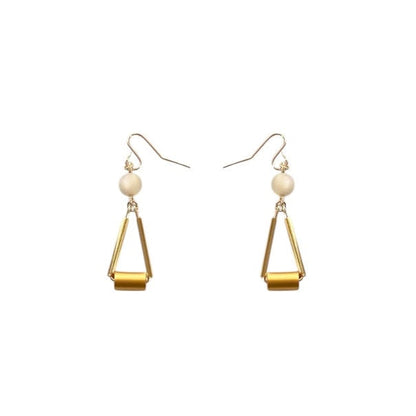 Aluminum and Resin Tube Dangle Earrings - Saffron - Mid Century Modern Gal
