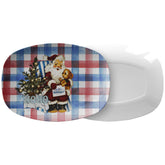 Vintage Santa Claus Christmas Platter, 50s Santa, Kitschy Holiday Party Tableware - Mid Century Modern Gal