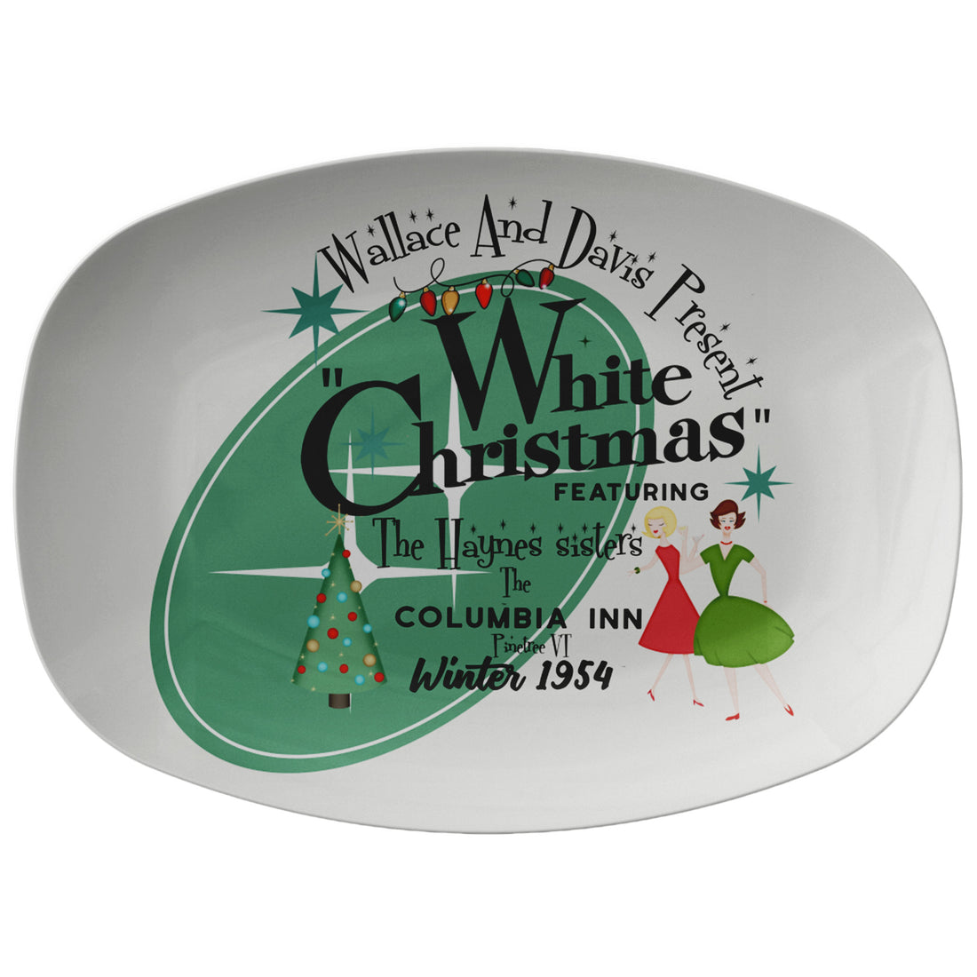 Wallace And Davis Christmas Movie Mid Mod Party Platter - Mid Century Modern Gal