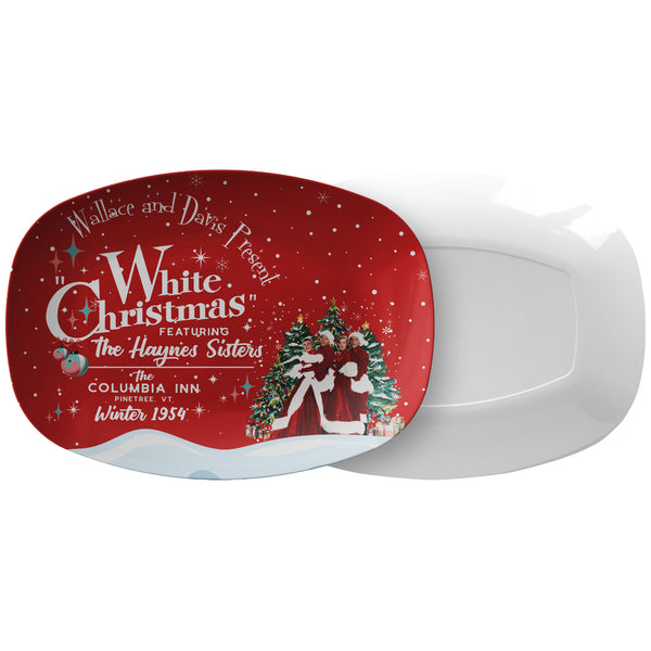 Wallace And Davis White Christmas Red Holiday Kitsch Mid Century Modern Party Platter