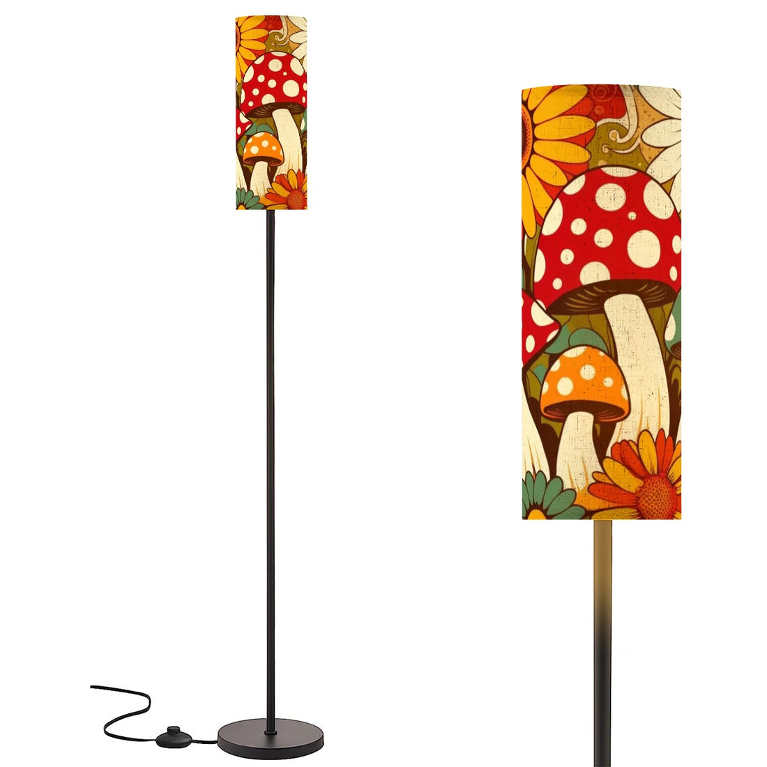 70s Mushroom Groovy Retro Slim Floor Lamp - Mid Century Modern Gal