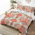 Floral Chinoiserie Elegant Modern Coral, Light Green Queen Duvet Cover Set - Mid Century Modern Gal