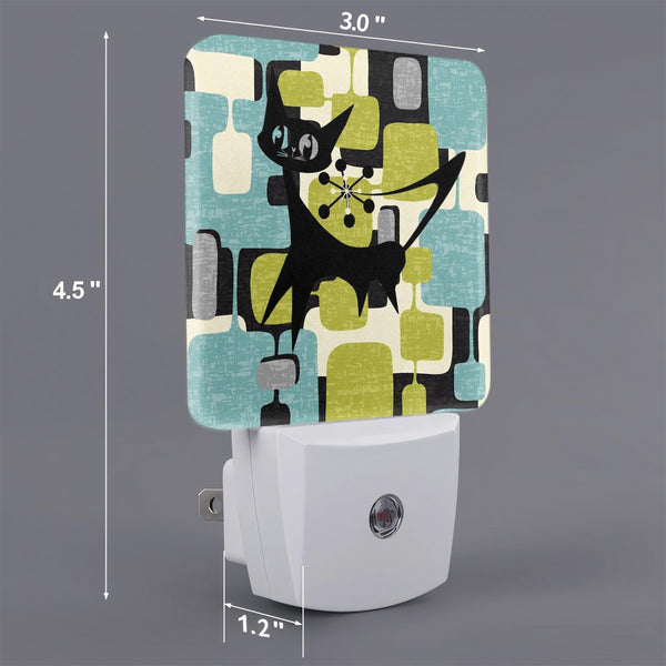 Atomic Cat Mid Century Modern GeometricLED Night Light Set of 2