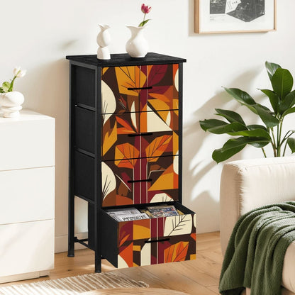 Mid Century Modern Golden Harvest Scandinavian Leaves 4-Drawer Dresser - Mid Century Modern Gal