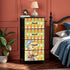 Retro 60s 70s Big Eyed Girl Mid Mod Orange Green Mid Century Modern 4-Drawer Dresser - Mid Century Modern Gal